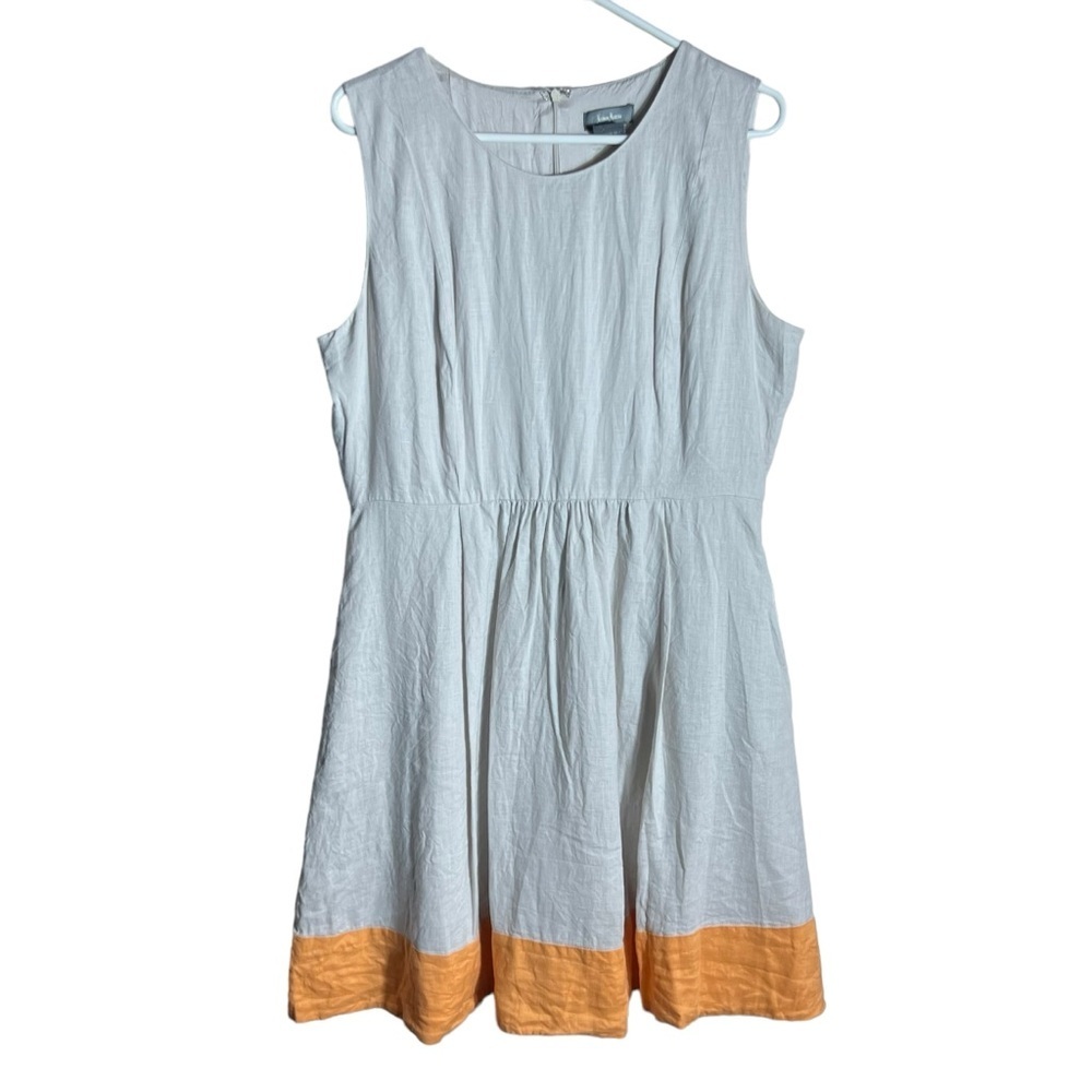 Neiman Marcus Linen Sleeveless Dress, Large